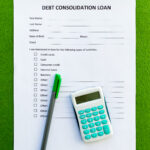 Debt consolidation loan document with graph on table